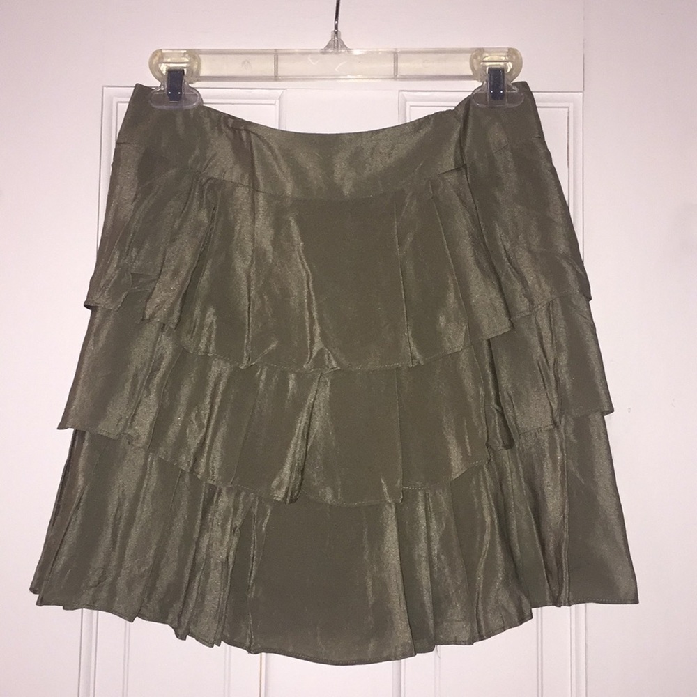 Sage Green Ruffle Mini Skirt